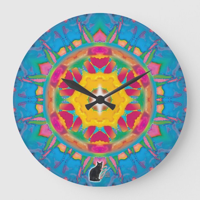 Poofball Kaleidoscope Large Clock (Front)