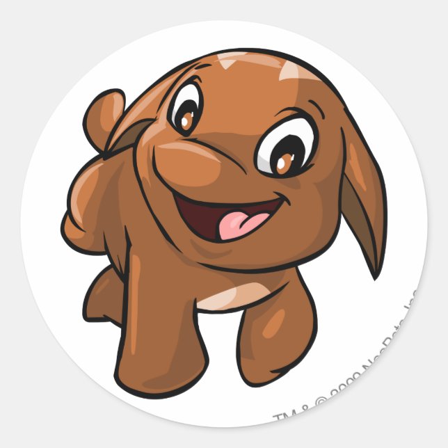 Poogle Brown Classic Round Sticker (Front)