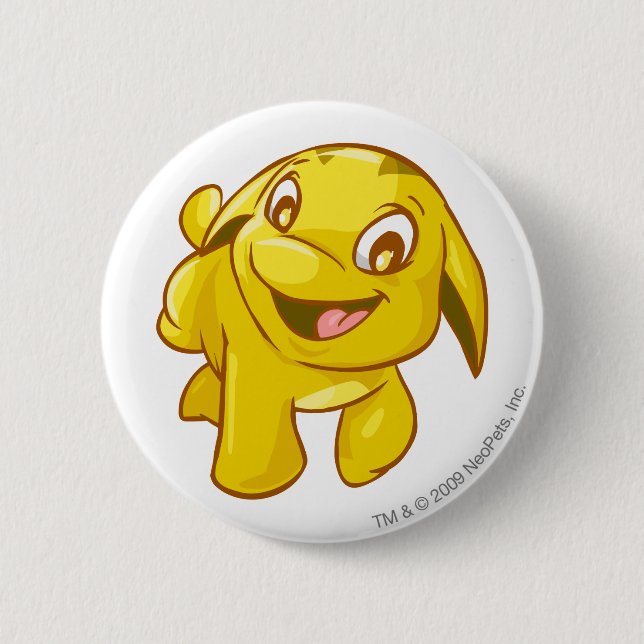 Poogle Gold 6 Cm Round Badge (Front)
