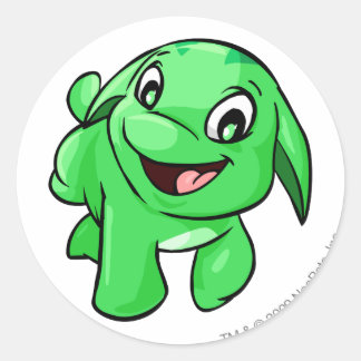 Poogle Green Classic Round Sticker