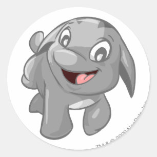 Poogle Silver Classic Round Sticker