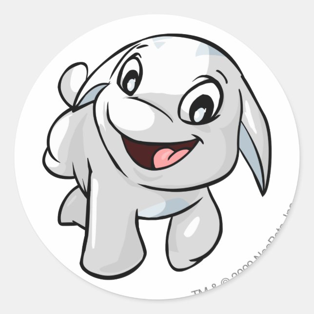 Poogle White Classic Round Sticker (Front)