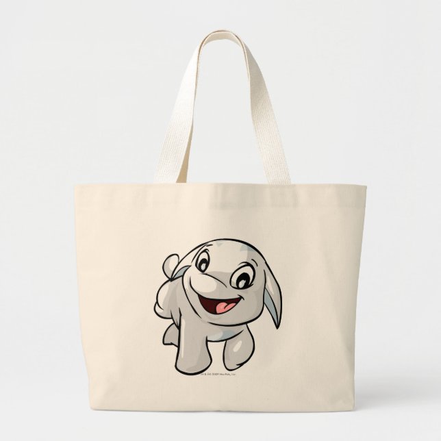 Poogle White Large Tote Bag (Front)
