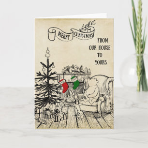 Pooh and Piglet - Merry Christmas Card
