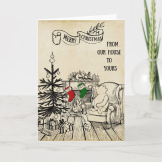 Pooh and Piglet - Merry Christmas Card