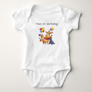 Pooh bear and the gang birthday baby bodysuit