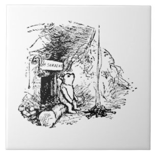 Pooh Sitting in Front of His House Ceramic Tile