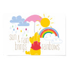 Pooh | Sun & Rain Brings Rainbows Quote