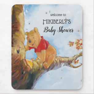Pooh Watercolor Welcome Baby Shower Foam Mouse Pad