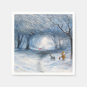 Pooh Watercolor Welcome Baby Shower Paper Napkin