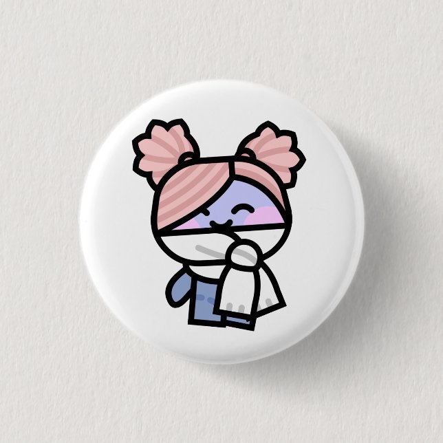 Pookah with Scarf button (Front)