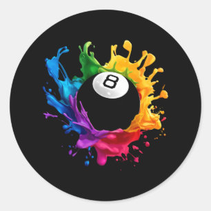 Pool 8 Ll Billiards Design Gear For Men Women And Classic Round Sticker