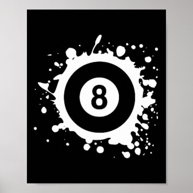 Pool 8 Ll Pool Billiards Logo Simple Pool Billiard Poster (Front)