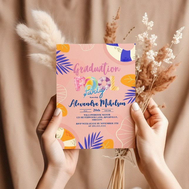 Pool and BBQ Graduation Party Invitation (Creator Uploaded)