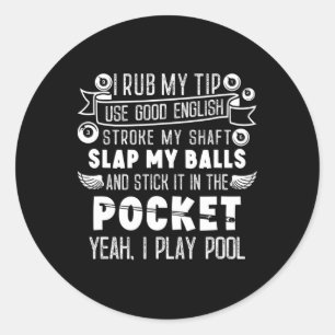 Pool And Snooker Player Classic Round Sticker