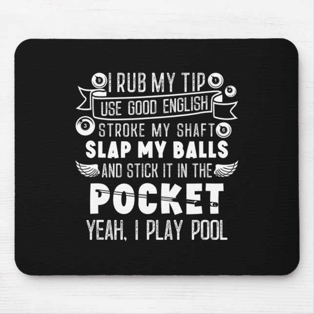 Pool And Snooker Player  Mouse Pad (Front)