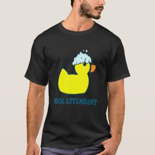Pool Attendant I Rubber Duck Swimming Pool Yellow T-Shirt