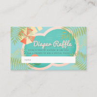 Pool Baby Shower Blue Diaper Raffle Ticket