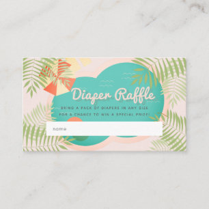 Pool Baby Shower Pink Diaper Raffle Ticket Enclosure Card