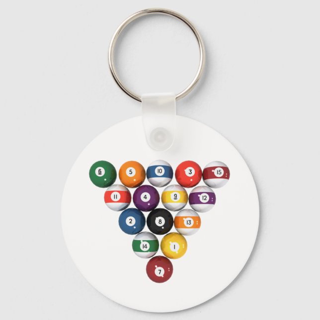Pool Balls / Billiards: 3D Model: Key Ring (Front)
