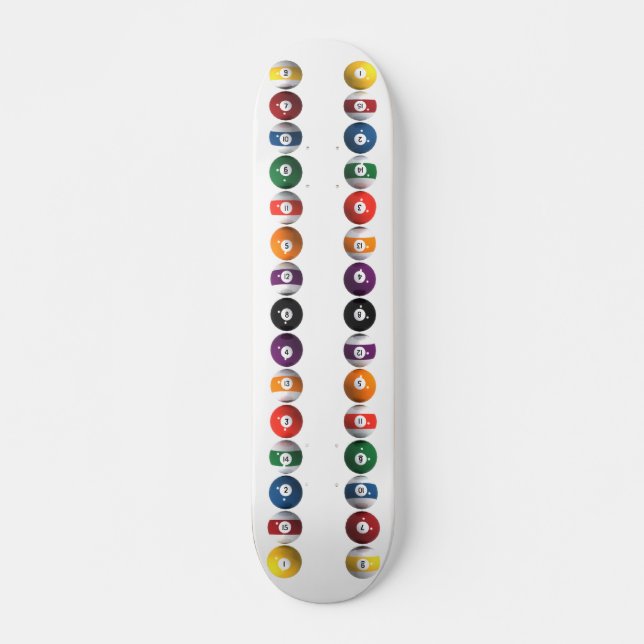 Pool Balls / Billiards: Custom Skateboard (Front)