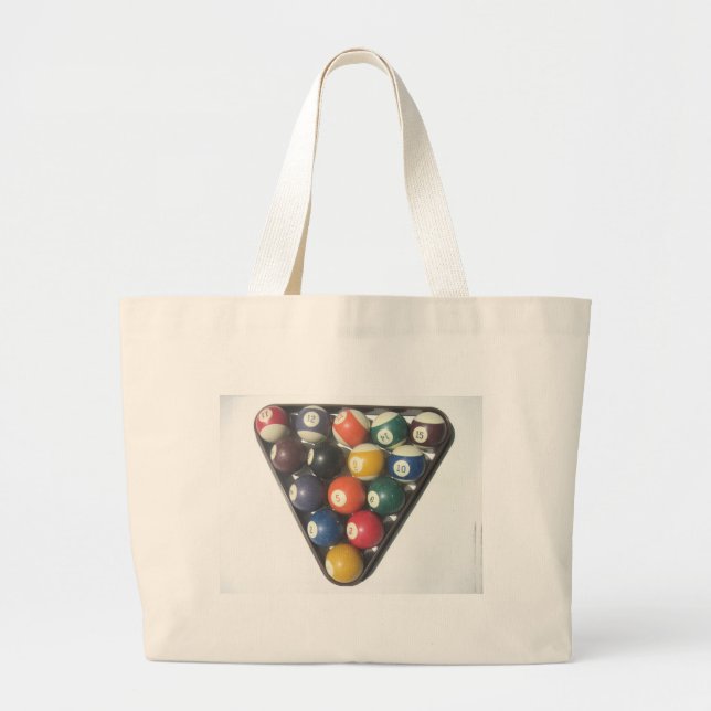 Pool Balls Large Tote Bag (Front)