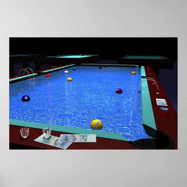 "Pool" - Beautiful Billiards Poster (Front)