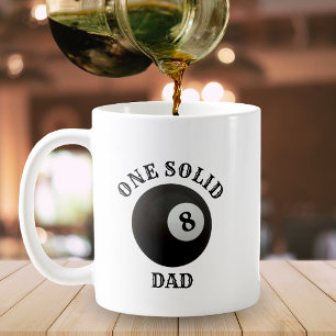 Pool Billiard 8 Ball One Solid Dad Father's Day Coffee Mug