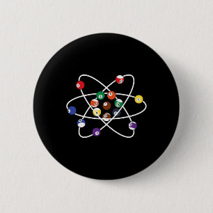 Pool Billiard Atoms Funny Pool Billiards 6 Cm Round Badge