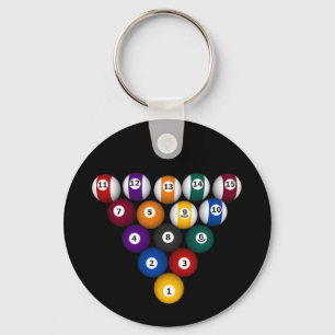 Pool: Billiard Balls: Billiards: Keychain