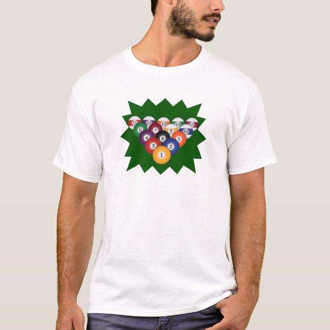 Pool / Billiard Balls: Billiards: T-Shirt (Front)
