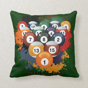 Pool Billiard Balls Pillow