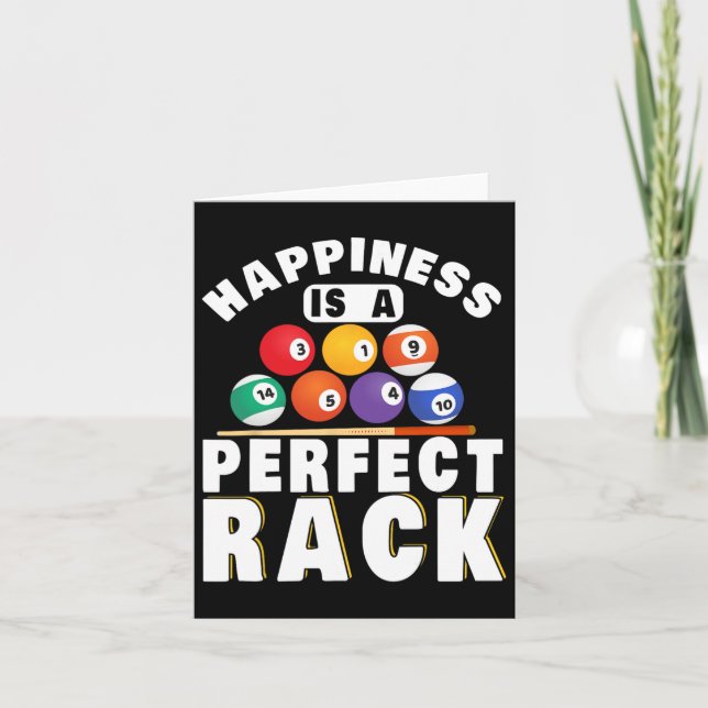 Pool Billiard Happiness Is A Perfect Rack Billiard Card (Front)