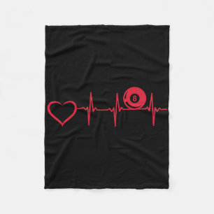 Pool Billiard Heartbeat Heart - 8-ll Pool Billiard Fleece Blanket