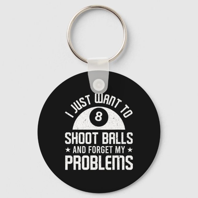 Pool Billiard Outfit For Pool Player Billiard Play Key Ring (Front)