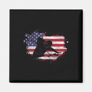 Pool Billiard Shirt - American Flag Billiard Playe Magnet