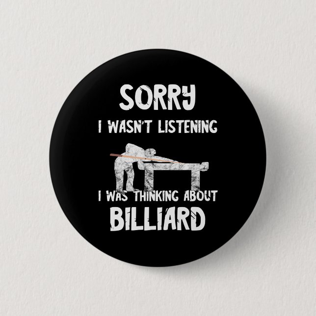 Pool Billiard Snooker Player 8 Ll Playing Billiard 6 Cm Round Badge (Front)