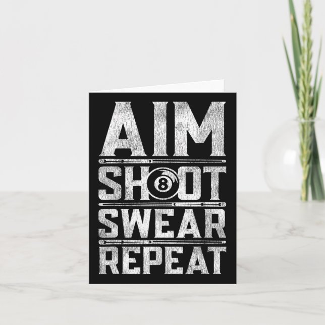 Pool Billiard Snooker Player Motivation Quote  Card (Front)