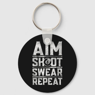 Pool Billiard Snooker Player Motivation Quote Key Ring