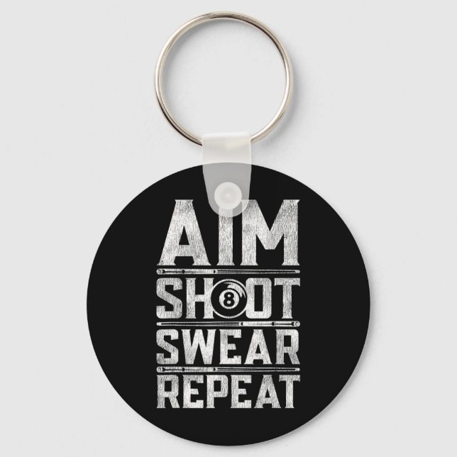 Pool Billiard Snooker Player Motivation Quote  Key Ring (Front)