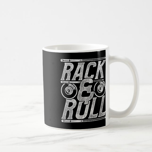 Pool Billiard Snooker Player Rack And Roll  Coffee Mug (Right)