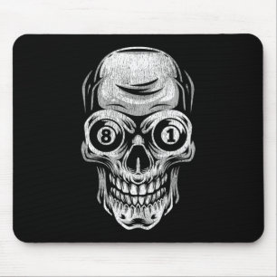 Pool Billiard Snooker Player Skull 8 And 9 Mouse Pad