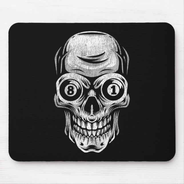 Pool Billiard Snooker Player Skull 8 And 9  Mouse Pad (Front)