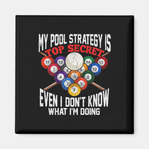 Pool Billiard Womens Mens My Pool Strategy Magnet