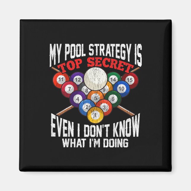 Pool Billiard Womens Mens My Pool Strategy  Magnet (Front)