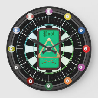 Pool (Billiards) 12-Ball Clock