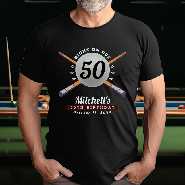 Pool Billiards 50th Birthday Party Black T-Shirt (Pool Billiards 50th Birthday Party Black T-Shirt
)