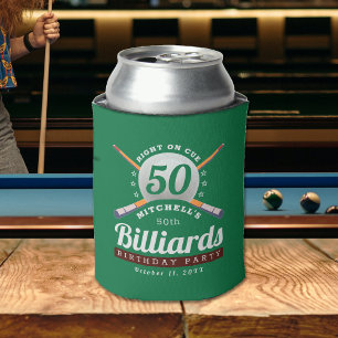 Pool Billiards 50th Birthday Party Can Cooler