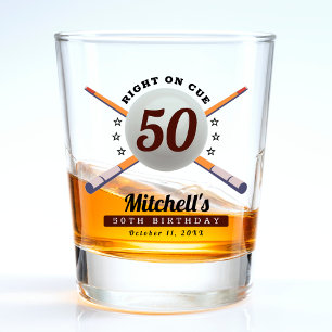 Pool Billiards 50th Birthday Party Shot Glass