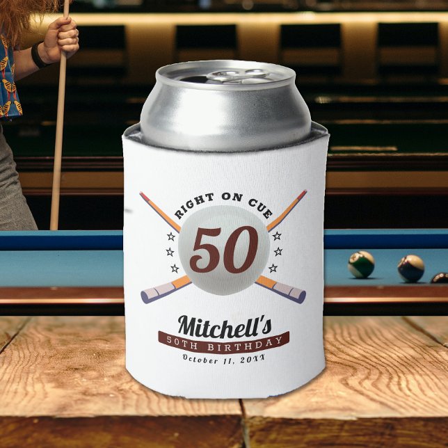 Pool Billiards 50th Birthday Party White Can Cooler (Pool Billiards 50th Birthday Party White Can Cooler
)
